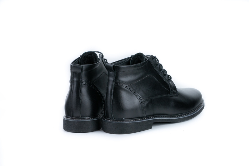 Ghete Casual Barbati Negru din Piele naturala 3020