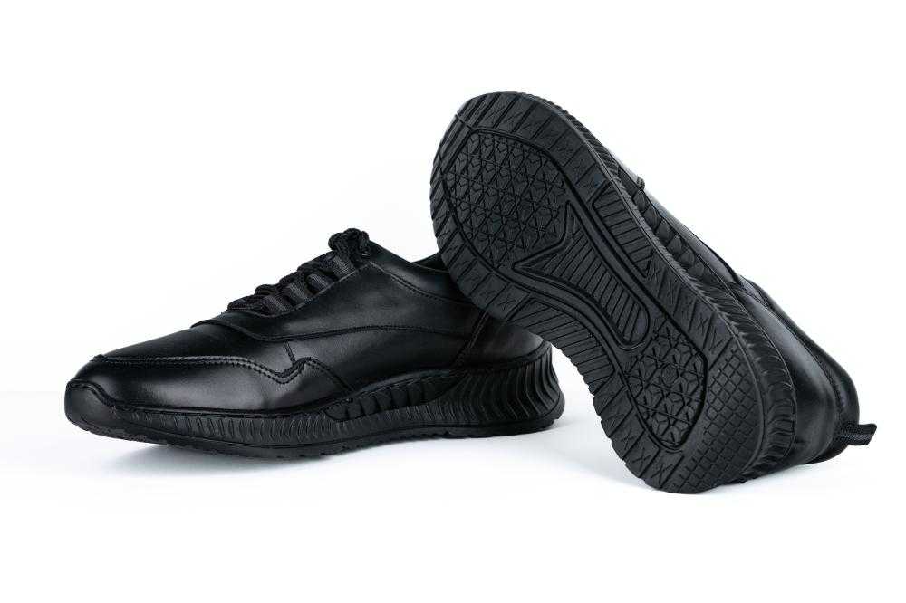Pantofi Negri Sport Casual din Piele Naturala Pentru Barbati - 1067