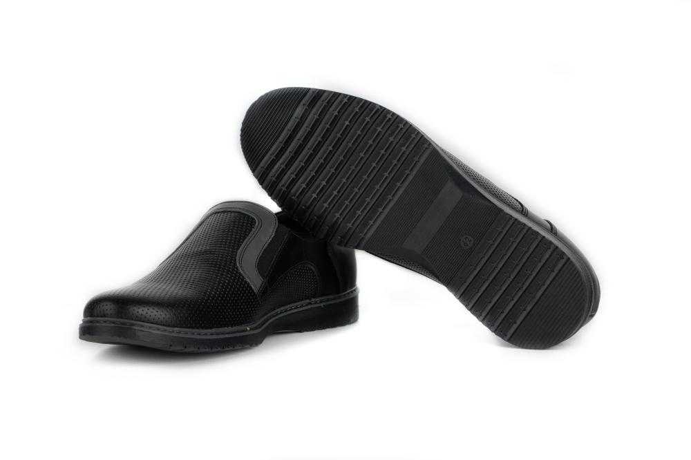 Pantofi Casual Barbati Negru din Piele naturala 1050