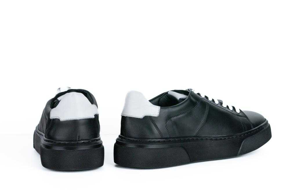 Pantofi Negri Sport Casual din Piele Naturala Pentru Barbati - 1066
