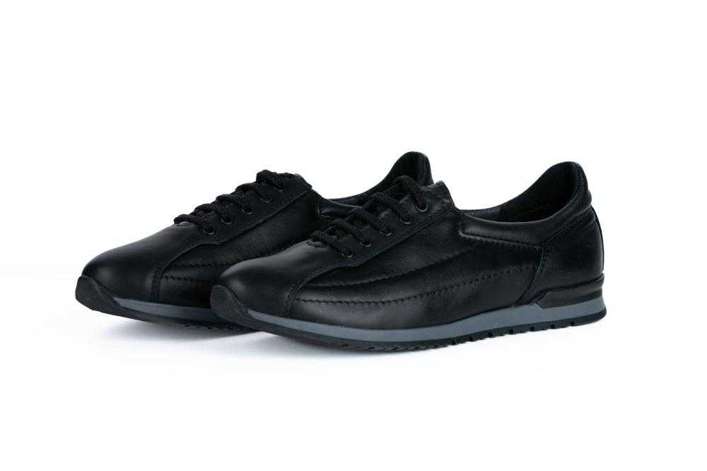 Pantofi Negri Sport Casual din Piele Naturala Pentru Barbati - 1068