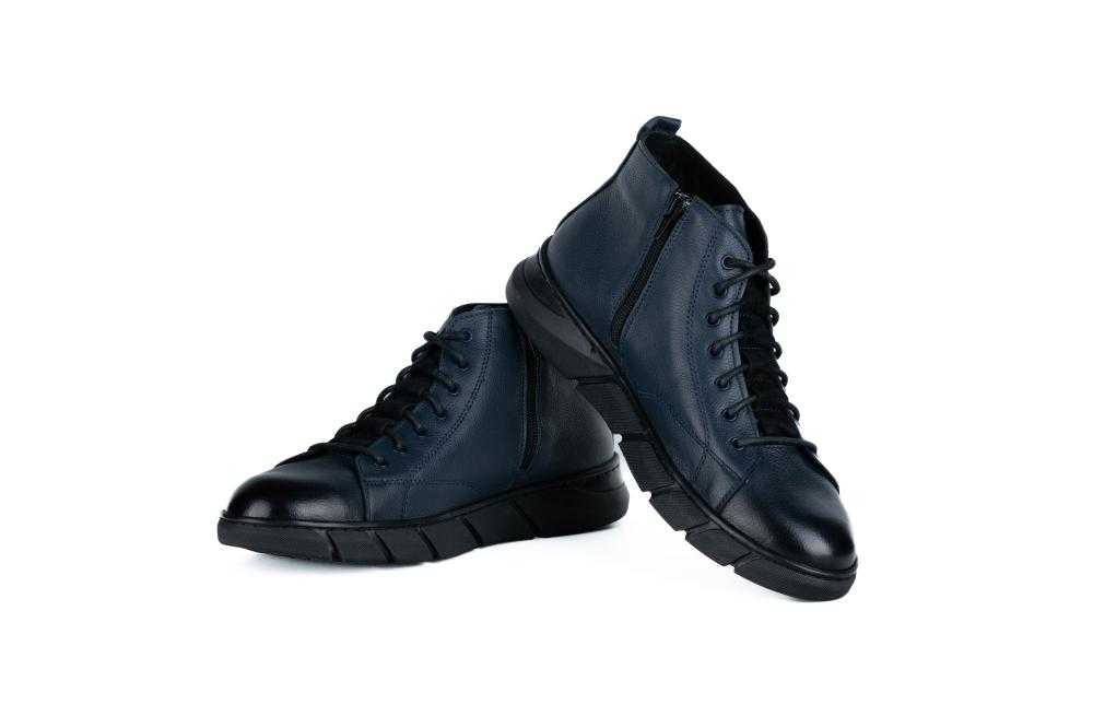 Ghete Bleumarin Din Piele Naturala Pentru Barbati - 3031