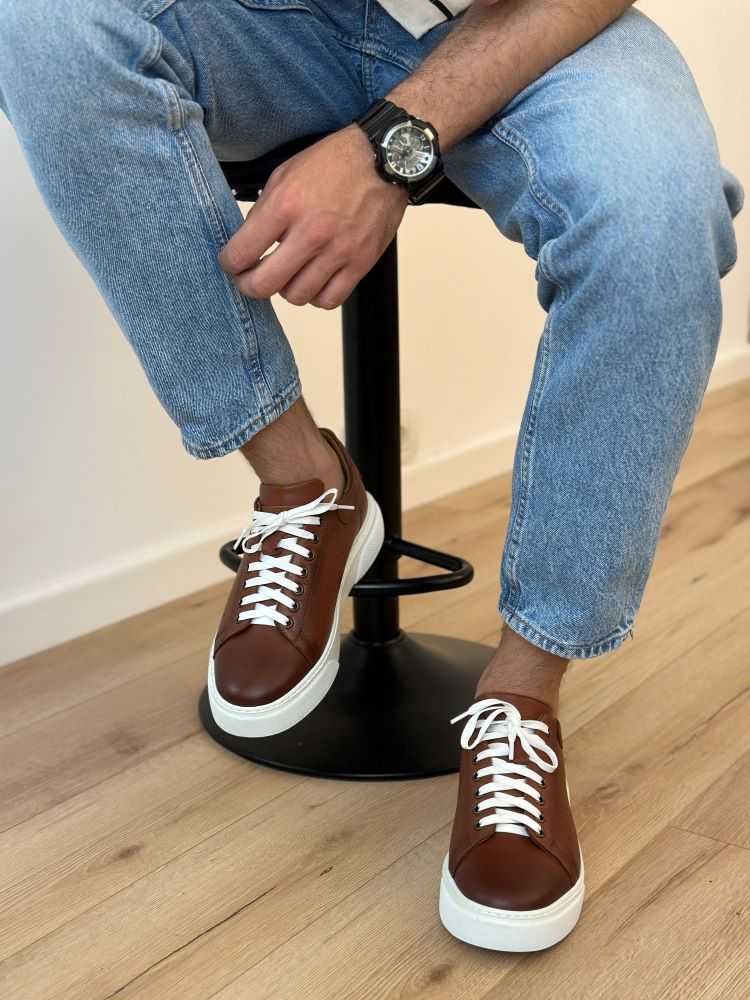 Pantofi Smart Casual Maro din Piele Naturala pentru Barbati - 1077