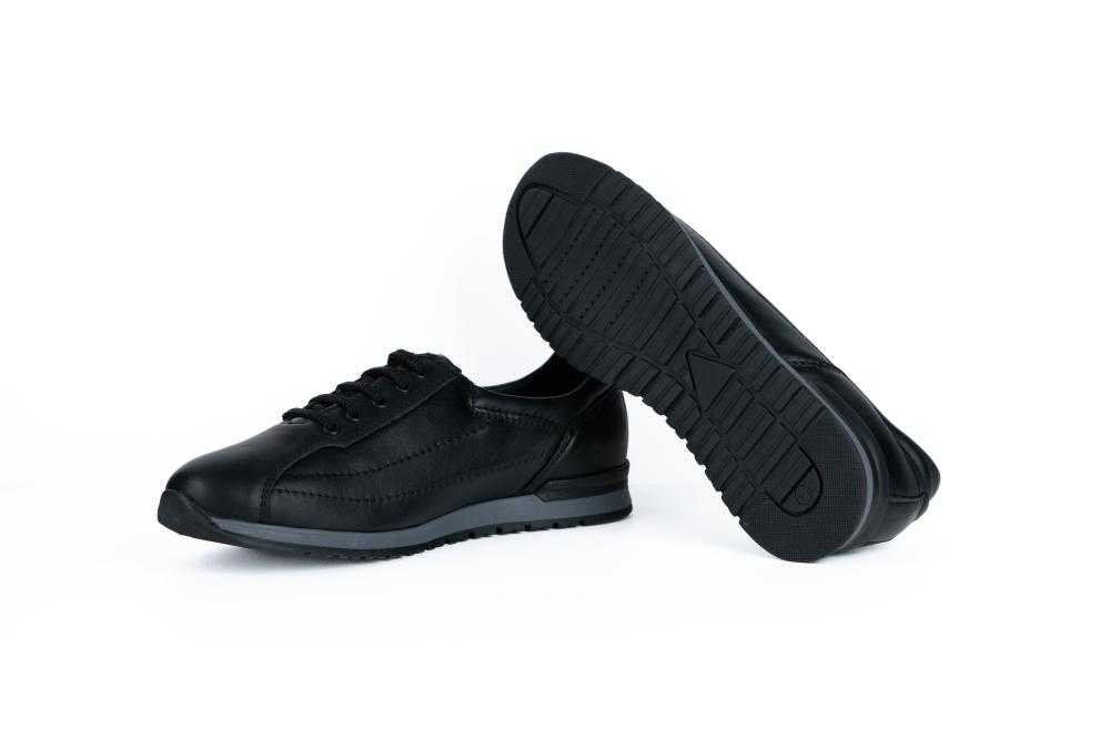 Pantofi Negri Sport Casual din Piele Naturala Pentru Barbati - 1068