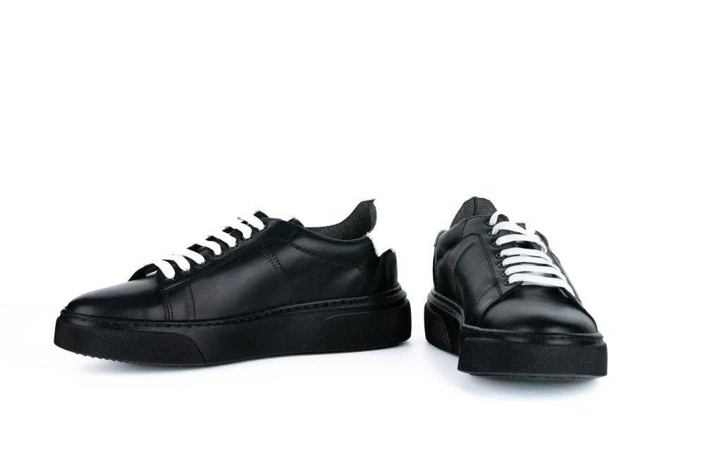 Pantofi Negri Sport Casual din Piele Naturala Pentru Barbati - 1066