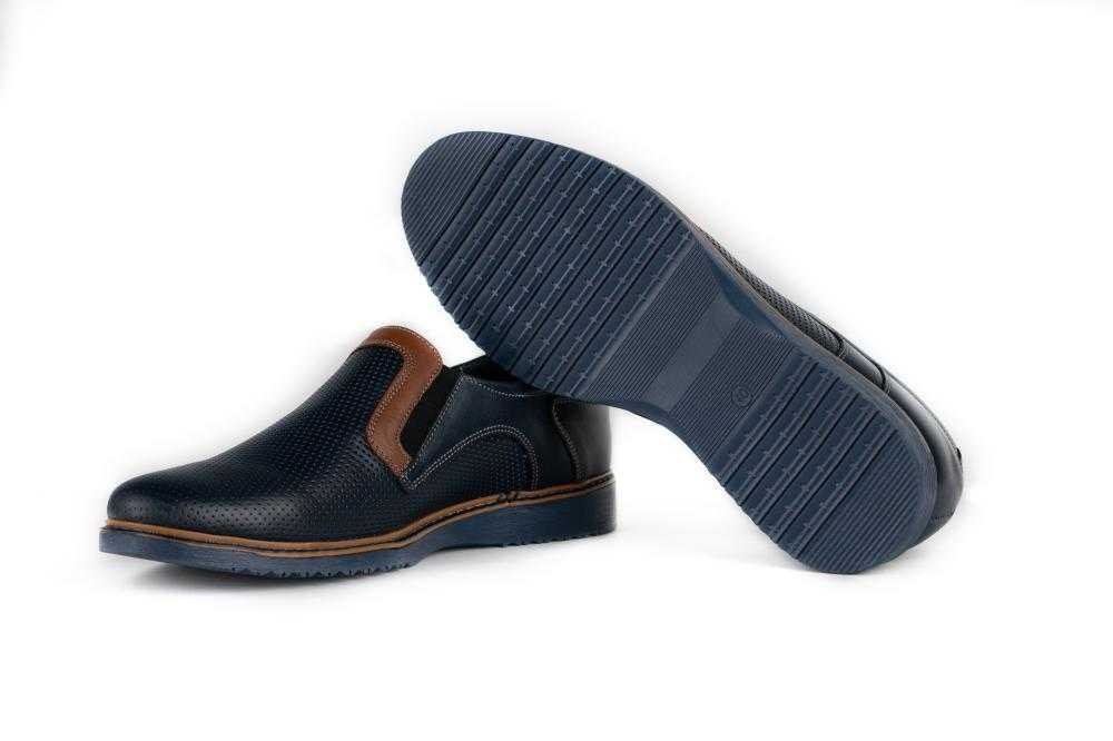 Pantofi Casual Barbati Bleumarin din Piele naturala 1051