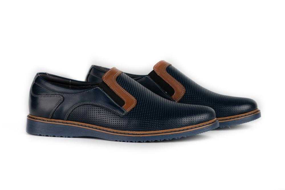 Pantofi Casual Barbati Bleumarin din Piele naturala 1051