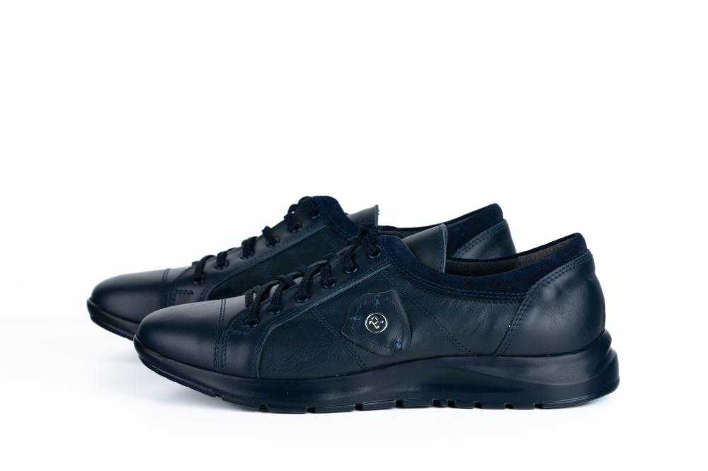 Pantofi Bleumarin Casual Din Piele Naturala Pentru Barbati - 1065